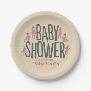 Babydusche mit Alberner Socke Pappteller