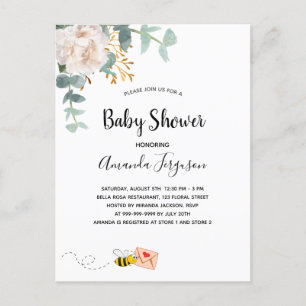 Babydusche mit blühender Vegetation niedlich Mama Postkarte