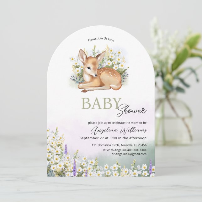 Babydusche mit einer hübschen Gartenanlage. Einladung (Stehend Vorderseite)