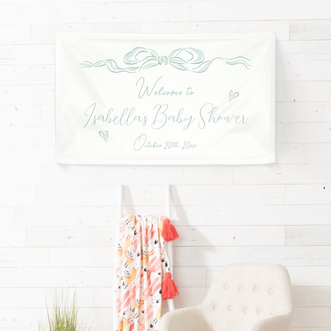 Babydusche mit grüner Hand - Empfang Banner (Insitu)