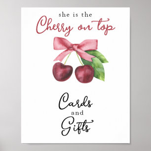 Babydusche mit Kherbienbogen Karten und Geschenke Poster