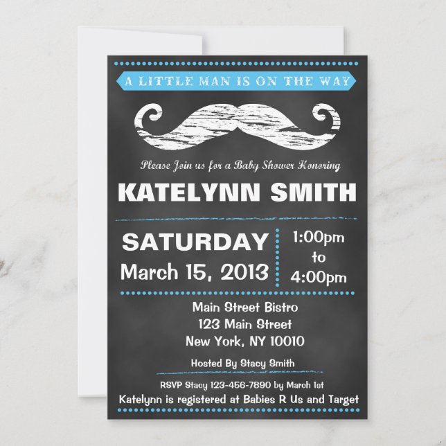 Babydusche mit Kopfbrett Einladung (Vorderseite)