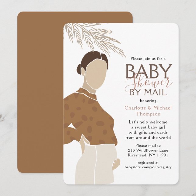 Babydusche mit Post Paare Dusche einfach neutral Einladung (Vorne/Hinten)