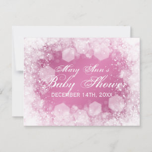 Babydusche mit Ratschlag Nacht Sparkle Rosa Hinweiskarte