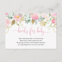 Babydusche mit rosa und goldfarbenem Blumenmotiv - Begleitkarte