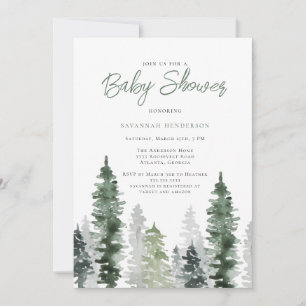 Babydusche mit rustikaler Sage Green Neutral Natur Einladung
