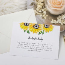 Babydusche mit Sonnenblume Reservierungskarte Eleg