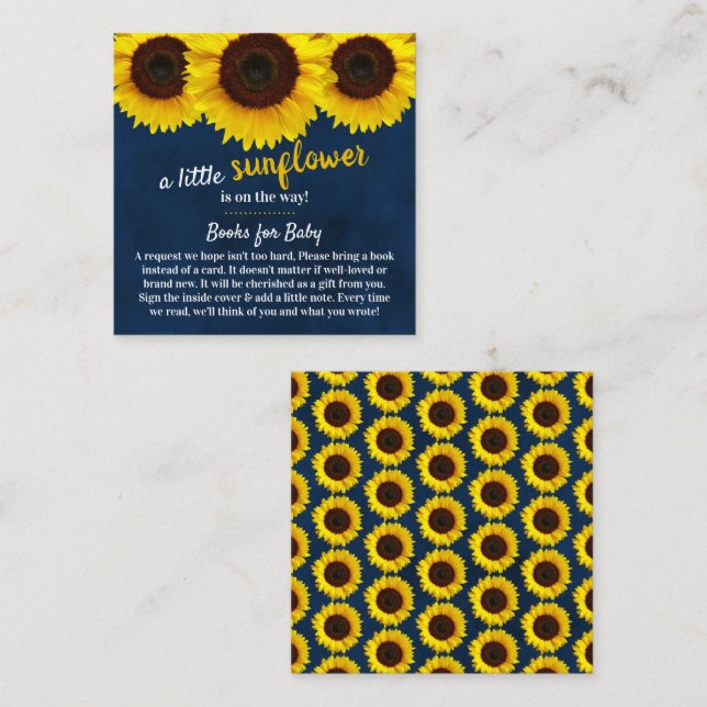 Babydusche mit Sonnenblumen - Buchungskarte Begleitkarte (Vorne/Hinten)