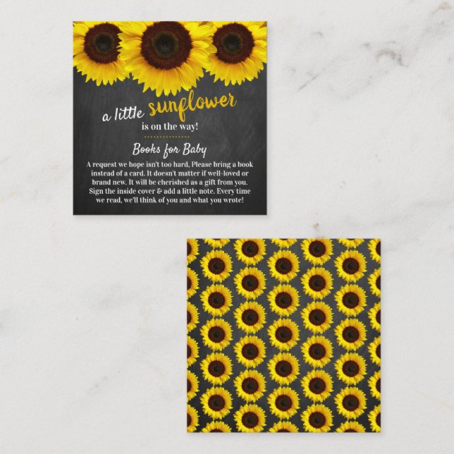 Babydusche mit Sonnenblumen - Buchungskarte Begleitkarte (Vorne/Hinten)