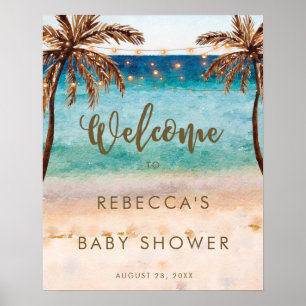 Babydusche mit tropischer Note - Plakat