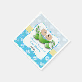Babydusche mit zwei Erbsen in einem Pod Serviette