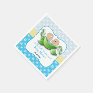 Babydusche mit zwei Erbsen in einem Pod Serviette