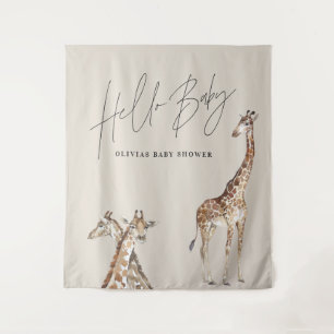 Babydusche, moderne Giraffe, elegantes typografisc Wandteppich