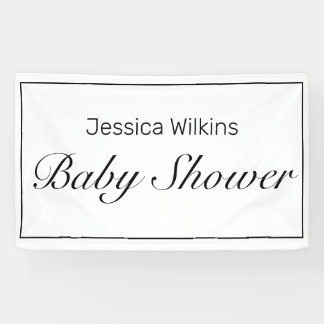 Babydusche Modernes Minimalistisches Schwarz Banner