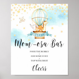 Babydusche Momosa Bar signieren Heißluftballon Poster