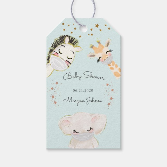 Babydusche-Mono-Geschenketiketten Geschenkanhänger (Vorderseite)