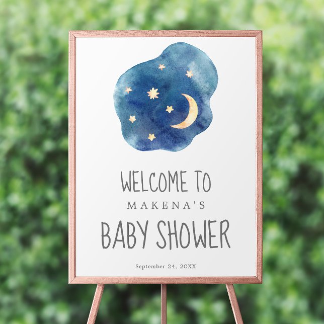 Babydusche "Moon and Stars" Willkommenspender Poster (Von Creator hochgeladen)