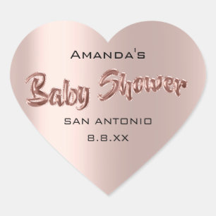 Babydusche Name Balloons Rose Hochzeit Herz-Aufkleber