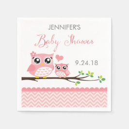 Babydusche Napkins | Benutzerdefiniertes rosa Zick Serviette