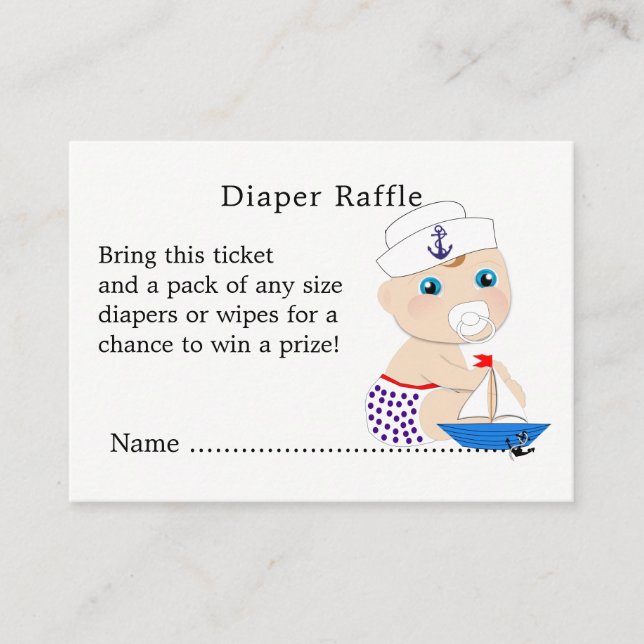 Babydusche Nautical Boys Niedlich Sailor Blue Begleitkarte (Vorderseite)