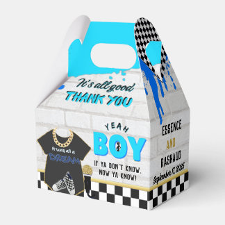 Babydusche Neon Blue 90's Boy Retro Hip Hop Baby Geschenkschachtel