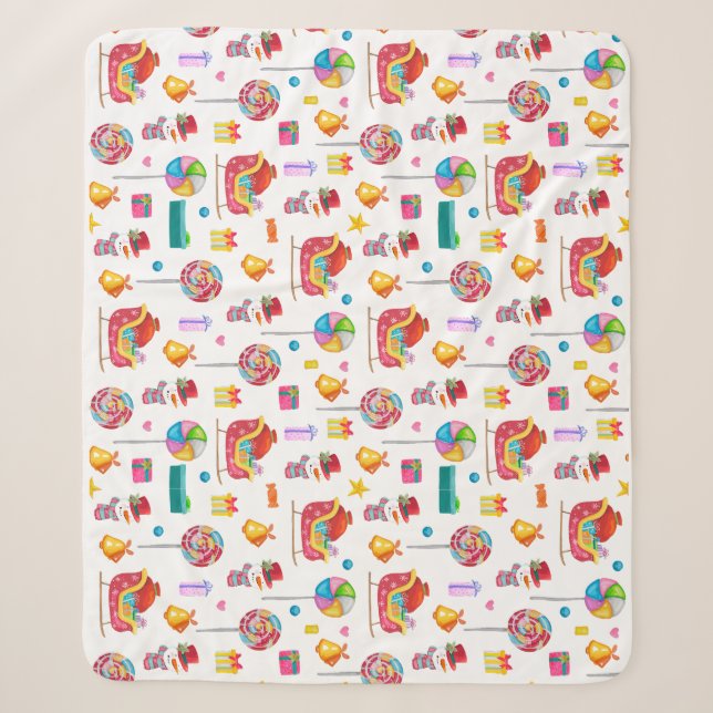 Babydusche neue Babygeschenke Hütte Bonbons Sherpadecke (Vorderseite)