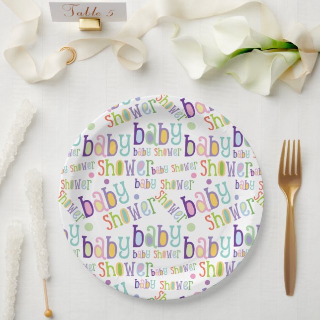 Babydusche Neugeborene-Feier Pappteller (Hochzeit)