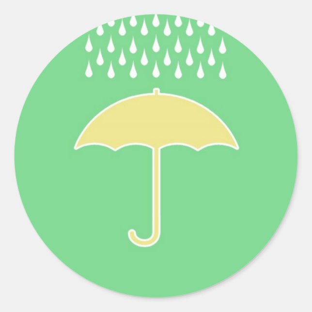 Babydusche neutrale grüne Umbrella-Aufkleber Runder Aufkleber (Vorderseite)
