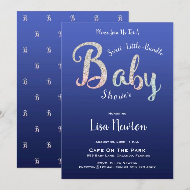 Babydusche, New Baby, Einladung (Vorne/Hinten)