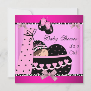 Babydusche Niedlich Baby Girl Pink Kuh Printwerbun Einladung