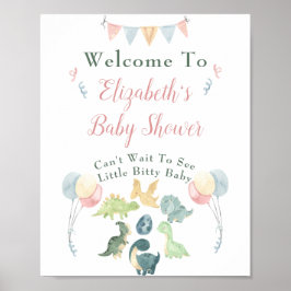 Babydusche Niedlich Dinosaurier Mama Name Rosa Emp Poster