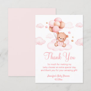 Babydusche niedlich gebacken pink dankeskarte