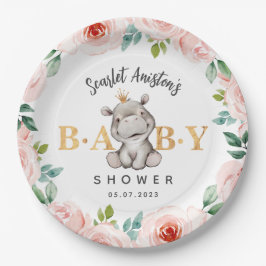 Babydusche Niedlich Hippopotamus Pappteller