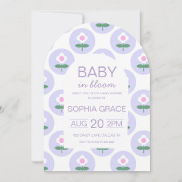 Babydusche Niedlich Lila Pink Daisy Blume Einladung