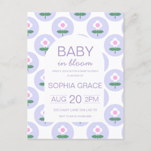 Babydusche Niedlich Lila Pink Daisy Blume Postkarte