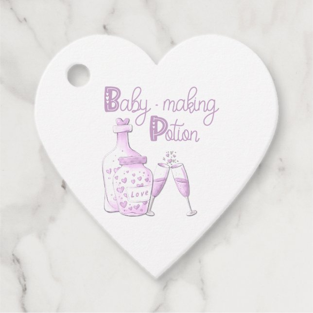 Babydusche Niedlich Lilac Baby Making Pose Geschenkanhänger (Vorderseite)