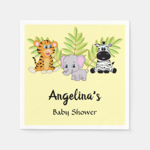 Babydusche Niedlich Safari Jungle Animals Serviette