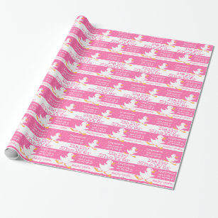 Babydusche niedliche Ente rosa individuelle Verpac Geschenkpapier