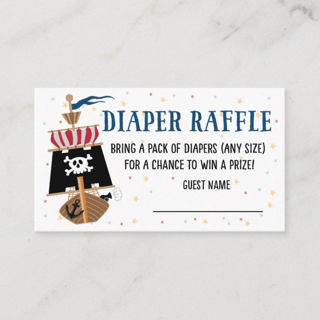Babydusche Niedliche Pirate Diaper-Raffelkarte Begleitkarte (Vorderseite)