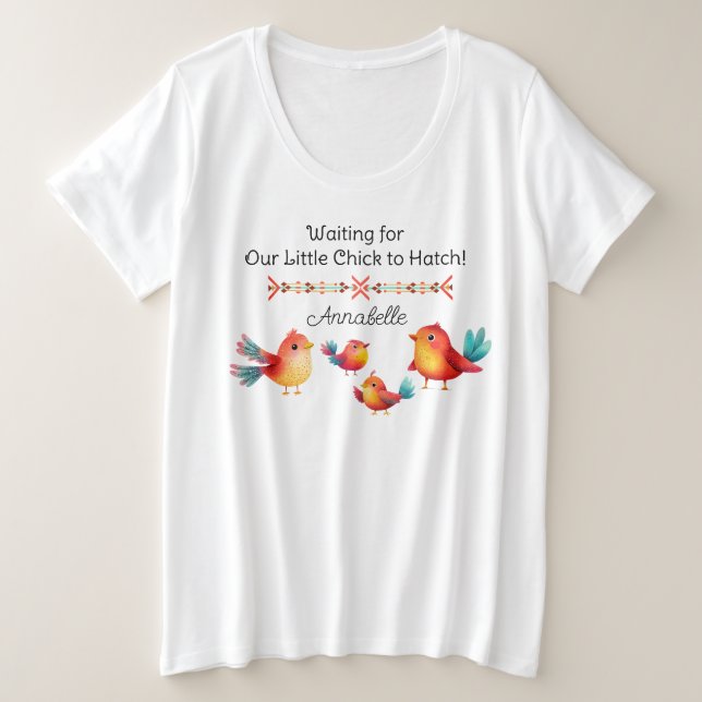Babydusche Niedliche Wasserfarbe Große Größe T-Shirt (Design vorne)