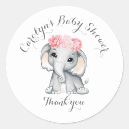 Babydusche Niedlicher Elefant Vielen Dank Sticker