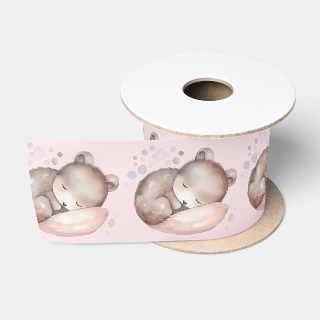 Babydusche, niedlicher Teddybär Satinband (Spule)