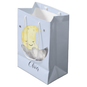 Babydusche, niedlicher Wasserfarbenschlafmond Mittlere Geschenktüte