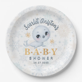Babydusche Niedliches Polar-Siegel Pappteller