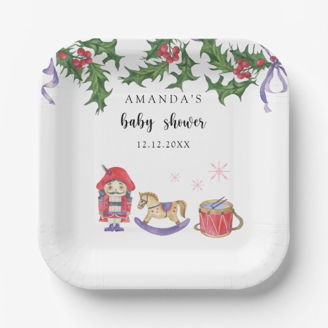 Babydusche Nutcracker Pappteller (Vorderseite)