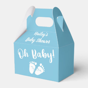 Babydusche Oh Baby Feet Blue Geschenkschachtel