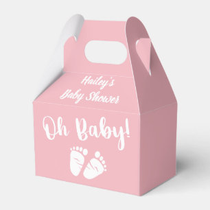 Babydusche Oh Baby Feet Pink Gefallen Box Geschenkschachtel