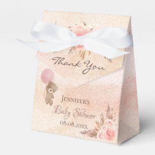 Babydusche Pampasgras Blütenbär Geschenkschachtel