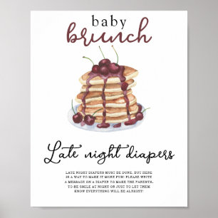 Babydusche Pancakes Späte Nacht Windeln Poster