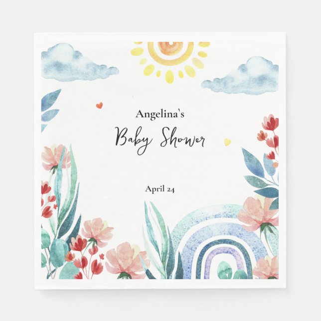 Babydusche Papier Napkin mit Design. Serviette (Vorderseite)